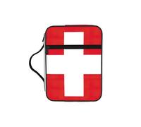 DUWAA Swiss Flag Print 26Ã- 20 Cm Large Capacity Bible Cover Case, Study Supplies Tote Bag for Women and Christian