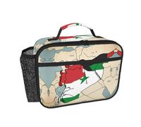 DUWAA Syrian Arab Republic Flag Map03 Print Reusable Lunch Bag for Men Women, Collapsible Designed for Fresh Office Lunches Ideal Gift