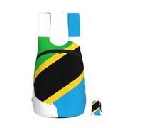 DUWAA Tanzania Flag Map Print Packable Backpack 16l Gym Backpack Portable Storage Carry On Backpack Travel Bag For Men Women