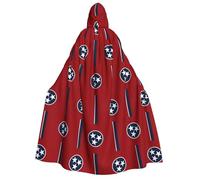 DUWAA Tennessee flag print Hooded Robe Halloween Cosplay Costume Robe Cloak Cape Wizard Raven Cosplay Costume