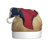 DUWAA Texas State Flag Map01 Print Christmas Hat, Fun Plush Adult Santa Hat, Novelty Holiday Headwear For New Year Festive Party