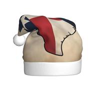 DUWAA Texas State Flag Map02 Print Christmas Hats For Adult, Santa Hat Unisex, Comfort Xmas Hat For New Year Festive Party