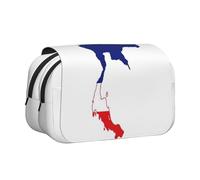 DUWAA Thailand Flag Map print Pen Pencil Case with Zipper Clear Makeup Color Pouch Cosmetics Bag Multi-Purpose Stationary Bag