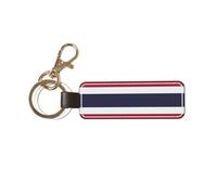 DUWAA Thailand Flag Print Personalized Leather Keychain, Pu Leather Key Holder, Universal Key Ring For Men Women