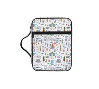 DUWAA The Nature Wildlands Activities Pattern Print Multi Functional Bible Bag Cosmetic Bags with Handle Waterproof Pencil Case with Compartments