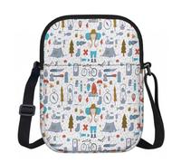 DUWAA The Nature Wildlands Activities Pattern Print Oxford Crossbody Sling Bag, Water-Resistant Adjustable Purse For Women Travel Daily Use