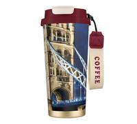 DUWAA Tower Bridge In London Print Stainless Steel Insulated Travel Coffee Mug, Camping Mug,Coffee Tumbler For Men Women