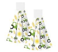 DUWAA Tractor Farming Print Hanging Hand Towel Quick Dry Bathroom Towel Soft Kitchen Towel