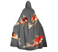 DUWAA Traditional Koi Carps with Spots print Hooded Robe Halloween Cosplay Costume Robe Cloak Cape Wizard Raven Cosplay Costume