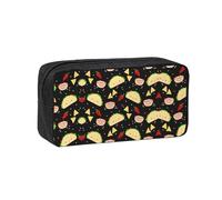 DUWAA Tuesday Party Print Large Capacity Pencil Case Pencil Pouch with Zipper Portable Pen Case for Office Travel Makeup
