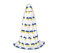 DUWAA Ukraine Flag Map Print Halloween Costume Clothes Halloween Medieval Costume Cape For Women Men Renaissance Hooded Cloak