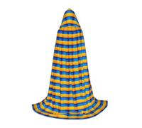 DUWAA Ukrainian Flag Print Halloween Hooded Cloak Cape Medieval Style For Christmas Party, Cosplay Masquerade Costumes