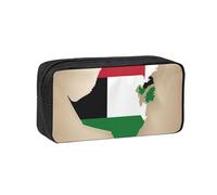 DUWAA United Arab Emirates Flag Map01 Print Large Capacity Zipper Pencil Case for School Office College, Big Capacity Pencil Bag Holder Adult