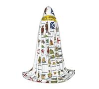 DUWAA United Kingdom Cultural Symbo Print Halloween Costume Clothes Halloween Medieval Costume Cape For Women Men Renaissance Hooded Cloak