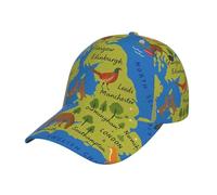 DUWAA United Kingdom Map Print Men's Baseball Caps, Adjustable Trucker Hat, Womens Ponytail Hat, Sport Baseball Cap Black