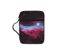 DUWAA Universe Galaxy Print 26× 20 Cm Large Capacity Bible Cover Case, Study Supplies Tote Bag for Women and Christian