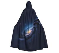 DUWAA Universe Milky Way Galaxy print Halloween Hooded Robe Cloak for Adult Men Women Wizard Vampire Knight Fancy Cool Cape Costume