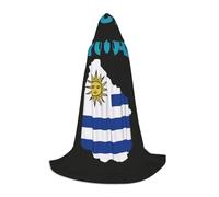 DUWAA Uruguay Flag Map Print Medieval Cloak Wizard Robe Cloak With Hood Renaissance Cape Halloween Costume Cosplay Prop