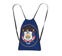 DUWAA Utah Flag Print Drawstring Backpack Foldable String Bag Cinch Bag Beach Bag Travel Backpack Anti Tear Gym Bag