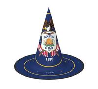 DUWAA Utah Flag Print Print Halloween Hanging Witch Hats Costume Accessories, Decorations For Home, Yard, Porch-3pcs
