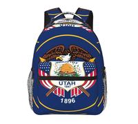 DUWAA Utah Flag Print Shoulder Bag With 1 Large, 1 Front And 2 Side Pockets, Adults Water-Resistant Bookbag Backpack