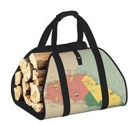 DUWAA Vanuatu Geographical Features Print Large Fire Wood Sling Carrier with Handles for Easy Transport Carrying and Wood Stove 48×101cm