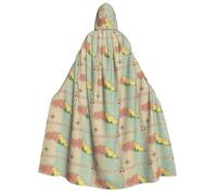 DUWAA Vanuatu geographical features print Men's Cosplay Cloak Robe Costume Halloween Hooded Uniform Medieval Cloak Wizard Robe