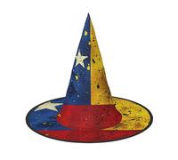 DUWAA Venezuela Flag Print Witch Hat, Wizard Hat Cosplay Accessories For Halloween Costume Party Masquerade Carnivals-3pcs