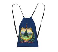 DUWAA Vermont State Flag Print Drawstring Backpack Foldable String Bag Cinch Bag Beach Bag Travel Backpack Anti Tear Gym Bag
