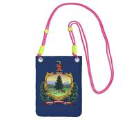 DUWAA Vermont State Flag Print Small Crossbody Bags For Women Trendy, Phone Purse With Adjustable Strap,For Hiking Travel, Fuchusia, One Size
