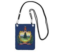 DUWAA Vermont State Flag Print Small Crossbody Bags For Women Trendy, Phone Purse With Adjustable Strap,For Hiking Travel, Black, One Size