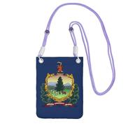 DUWAA Vermont State Flag Print Small Crossbody Bags For Women Trendy, Phone Purse With Adjustable Strap,For Hiking Travel, Purple, One Size