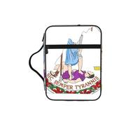 DUWAA Virginia State Flag Map Print Multi Functional Bible Bag Cosmetic Bags with Handle Waterproof Pencil Case with Compartments