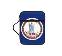DUWAA Virginia State Flag Print Multi Functional Bible Bag Cosmetic Bags with Handle Waterproof Pencil Case with Compartments