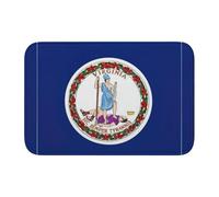 DUWAA Virginia State Flag Print Rug 60x40cm, Soft Crystal Velvet Carpet With Non-Slip Dots Anti-Curling And Anti-Fraying Edges