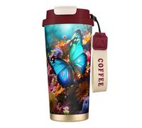 DUWAA Vivid Colorful Garden Print Stainless Steel Insulated Travel Coffee Mug, Camping Mug,Coffee Tumbler For Men Women