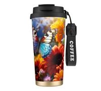DUWAA Vivid Colorful Garden1 Print Stainless Steel Insulated Travel Coffee Mug, Camping Mug,Coffee Tumbler For Men Women