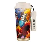 DUWAA Vivid Colorful Garden1 Print Stainless Steel Insulated Travel Coffee Mug, Camping Mug,Coffee Tumbler For Men Women