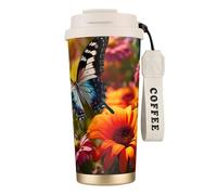 DUWAA Vivid Colorful Garden3 Print Stainless Steel Insulated Travel Coffee Mug, Camping Mug,Coffee Tumbler For Men Women
