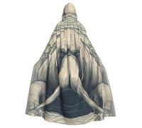 DUWAA Walrus01 Print 59inch Carnival Cape, Unisex Adult Hooded Cloak For Halloween Witch Vampire Wizard Cosplay