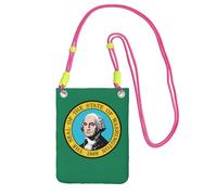 DUWAA Washington Flag Print Crossbody Bag For Women, Shoulder Bag Purse, Travel Sport Mini Phone Bag, Phone Wallet, Fuchusia, One Size