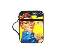DUWAA We Can Do It Print Multi Functional Bible Bag Cosmetic Bags with Handle Waterproof Pencil Case with Compartments