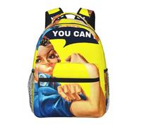 DUWAA We Can Do It Print Rucksack Bag For Men Women High-Capacity Vacuum Backpack Multi-Layer Design Travel Backpack