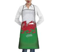 DUWAA Welsh Dragon Print Kitchen Cooking Aprons For Women Men, Apron For Dishwashing, Lab, Butcher, Dog Grooming