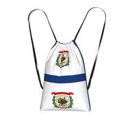DUWAA West Virginia State Flag Print Drawstring Backpack Foldable String Bag Cinch Bag Beach Bag Travel Backpack Anti Tear Gym Bag