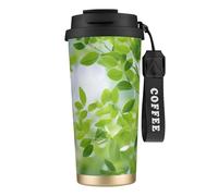 DUWAA White Natural Greenery Twig1 Print Stainless Steel Insulated Travel Coffee Mug, Camping Mug,Coffee Tumbler For Men Women