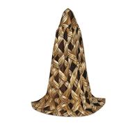 DUWAA Wicker Woven Grid Print Medieval Cloak Wizard Robe Cloak With Hood Renaissance Cape Halloween Costume Cosplay Prop