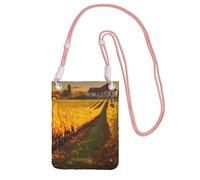 DUWAA Wine And Winemaking Winery Grape Field1 Print Crossbody Bag For Women, Shoulder Bag Purse,Travel Sport Mini Phone Bag, Pink, One Size