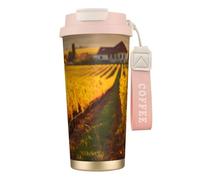 DUWAA Wine And Winemaking Winery Grape Field1 Print Stainless Steel Insulated Travel Coffee Mug, Camping Mug,Coffee Tumbler For Men Women