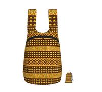 DUWAA Yellow And Brown Triangles Print Packable Backpack 16l Gym Backpack Portable Storage Carry On Backpack Travel Bag For Men Women